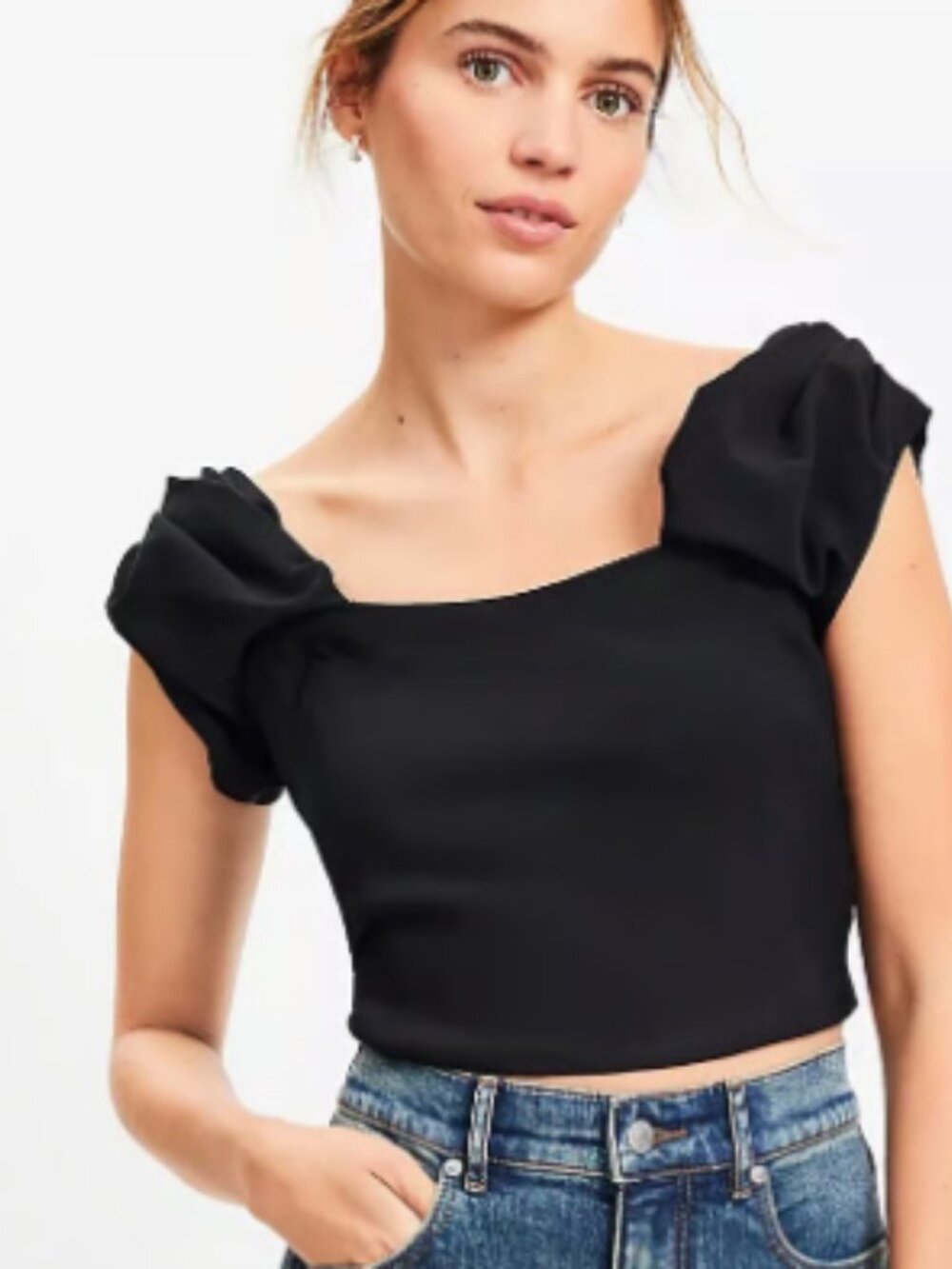 LOFT | Off The Shoulder Cropped Top